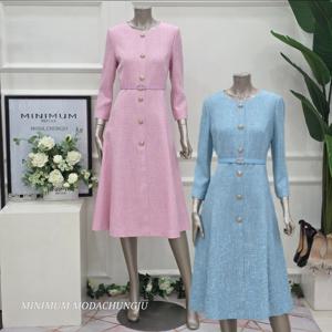 [미니멈]MD 트위드 7부소매 플레어 원피스 MD MMZCGWO8890PK