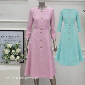 [미니멈]MD 트위드 7부소매 플레어 원피스 MD MZCGWO8890PK1