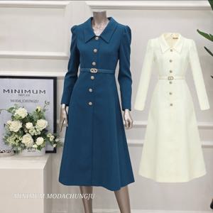 [미니멈]MD 버튼 플레어 원피스 MD MYCAWO8250DB