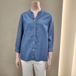 [꼼빠니아]브이넥  팔부소매 데님셔츠 CAFU3-WDB010_IC