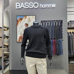 [바쏘옴므]심플 가을겨울꽈배기라운드니트WSY3GW50