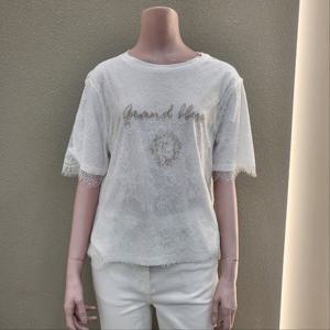 [꼼빠니아]라운드 망사 포인트 티셔츠 CAFU5-WKS280 _IC