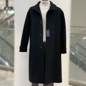 [바쏘옴므]Y4CJ-39A 블랙 캐시미어 울 혼방 오버핏 싱글 롱 코트