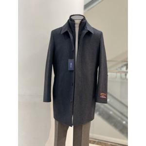 [바쏘옴므]Y4CJ-26 차콜 캐시미어 밍크 레이어드 울 혼방 맥코트