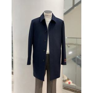 [바쏘옴므]Y4CJ-19 네이비 캐시미어 울 블렌드 싱글 하프 맥코트