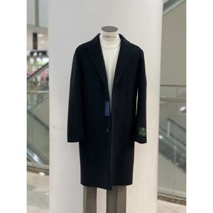 [바쏘옴므]Y4CJ-34A 카멜 싱글 롱 코트 블랙 100% 핸드메이드