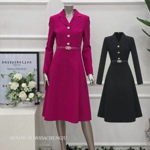 [미니멈]MD 카라넥 블링버튼  원피스 MD MYCAWO9090MA