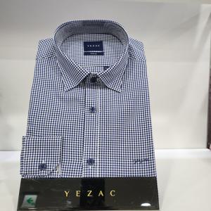 [예작]예작 YJ4FBS164 체크 코튼폴리  카라소매배색  스냅버튼