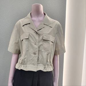 [꼼빠니아]숏기장 밑단 스트링  반팔재킷 CAFU5-WJK211 _IC