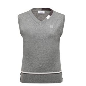 [링스골프][25FW] 여성 컬러 배색 브이넥 니트 베스트 L21E3SV25