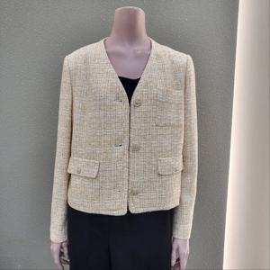 [꼼빠니아]노카라브이넥 원버튼 트위드재킷 CAFU3-WJK010 _IC