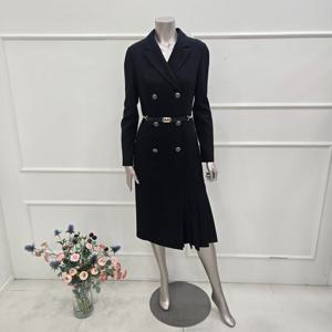 [미니멈]MXCAWO8171BK 카라넥 사이드 플리츠 원피스