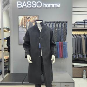 [바쏘옴므]심플 울캐시미어하이넥세미오버핏롱코트WSY4CJ39