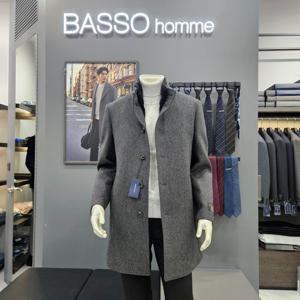 [바쏘옴므]심플 천연모피탈부착울캐시미어코트WSY4CJ51