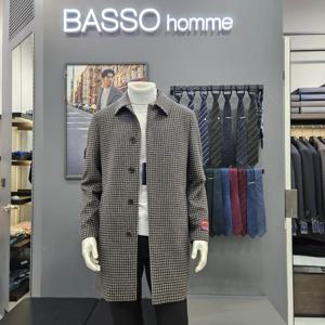 [바쏘옴므]심플 포인트배색울캐시미어코트WSY4CJ21