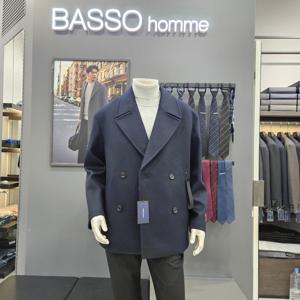 [바쏘옴므]심플 울캐시미어오버핏하프더블코트WSY4CD38