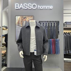 [바쏘옴므]심플 울캐시미어핸드메이드세미오버핏점퍼WSY4UA53