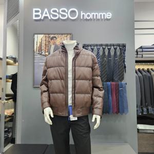 [바쏘옴므]심플 구스다운비건레더점퍼WSY4UA61