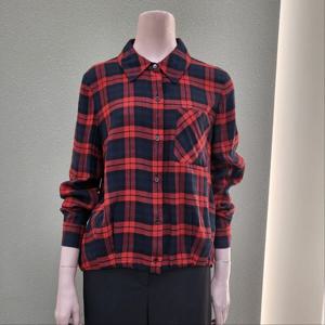 [꼼빠니아]밑단셔링 카라넥 셔츠 블라우스 CAFW9-WRC010 _IC