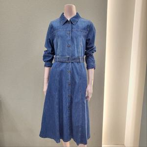 [꼼빠니아]데님 에이라인 벨티드 원피스 CAFW9-WDOP010 _IC