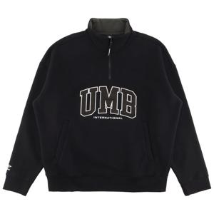 엄브로 기모 아플리케 하프집업 맨투맨 UQ421CFSO2BLK
