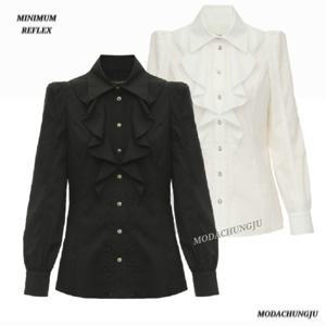 [미니멈]MD 러플 카라 셔츠 블라우스  MD MYDAWB0160BK