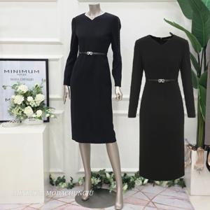 [미니멈]MD 브이넥 슬림 원피스 MD MYDAWO0340BK