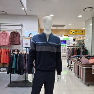 [피에이티]울혼방 컬러블럭 이중에리 스웨터  1L73602-US