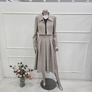 [미니멈]MZDGWO9950MB 크롭자켓 일체형 플레어 원피스