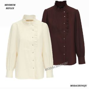 [미니멈]MD 언발 플리츠 턱 블라우스 MD MYDAWB0360WN