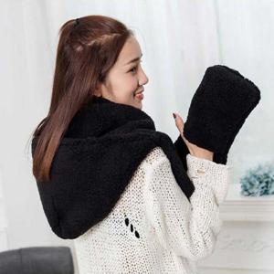 겨울 패션 악세서리 데이트 코디 모자 목도리 일체형