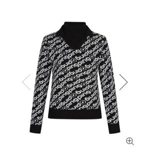 [핑]여성 로고 패턴 레이어드 긴팔 니트 121D3SR252_BK