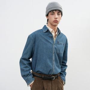 MAN 포켓 워시드 데님 셔츠 [BLUE] / SBE3M03007