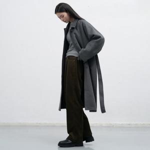 WOMAN 발마칸 싱글 핸드메이드 롱코트 [CHARCOAL] / WBE3L10510