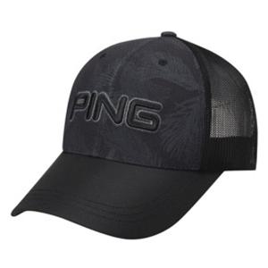 [핑]남성  패턴 메쉬 6쪽  볼캡   111E2CP411_BK