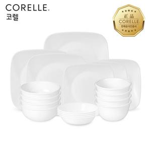 코렐 저스트화이트 한국형 4인 18P 사각 홈세트