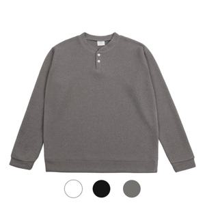 [모로엠]3컬러 투버튼 헨리넥 긴팔 니트티셔츠 HIT-TSA-Q009