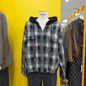 르피타 DP01 샤 체크 후드점퍼 L254UJPB03