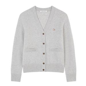 메종키츠네 베이비 폭스패치 박시 가디건 그레이 LW00507KT1006 H120