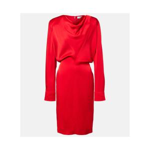 Stella McCartney 카울넥 새틴 미디 드레스 P01086149