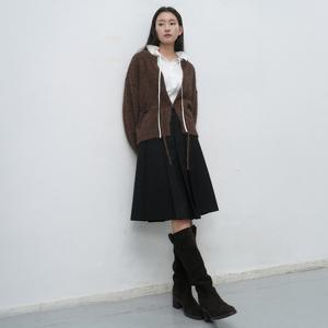 WOMAN 플리츠 랩 스커트 [BLACK] / WBE4L13520