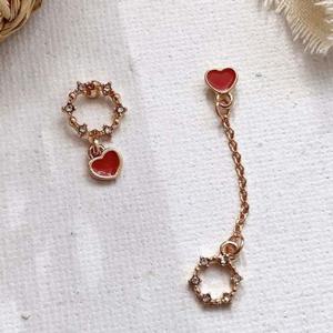 VIDS-SS1411 로즈골드 하트 드롭귀걸이 귀걸이 드롭귀걸이 패션귀걸이 데일리귀걸이 예쁜귀걸이 큐빅귀걸이 골드귀걸이 링귀걸이