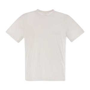 마제스틱필라쳐 화이트 크루넥 레귤러 핏 티셔츠 S25M296 001