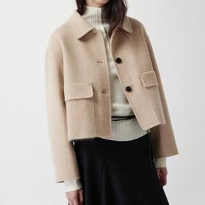 [쥬크]싱글 카라 울 블렌디드 숏 코트 Z254MSG503