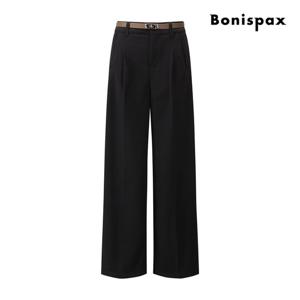 보니스팍스  와이드 핀턱 벨티드 슬랙스 (XPBPT003M0)