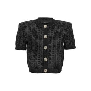 Balmain Balmain Monogram Cropped 가디건 DF1SB215KG96EAC