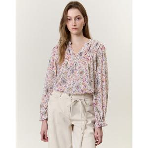 아떼 바네사브루노 25SS 스테디셀러 퍼플 플라워 면혼방 긴팔블라우스 WVBL5B215U2