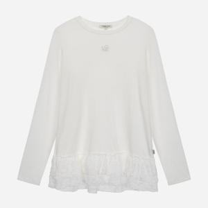 [써스데이아일랜드]레이스 배색 레이어드 티셔츠 T256MTS155W