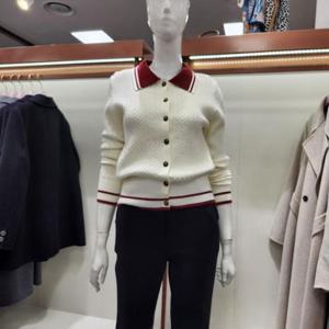 수스 HC04 배색 카라 단추 가디건 S254BKTA70