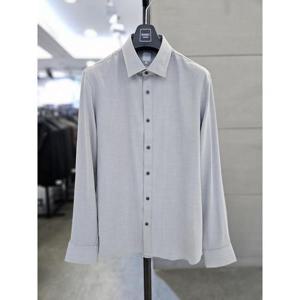 바쏘옴므 세이브존03 바쏘옴므 남자 셔츠 그레이 캐주얼 긴팔 무지 남방 WSAFZ3TD28A